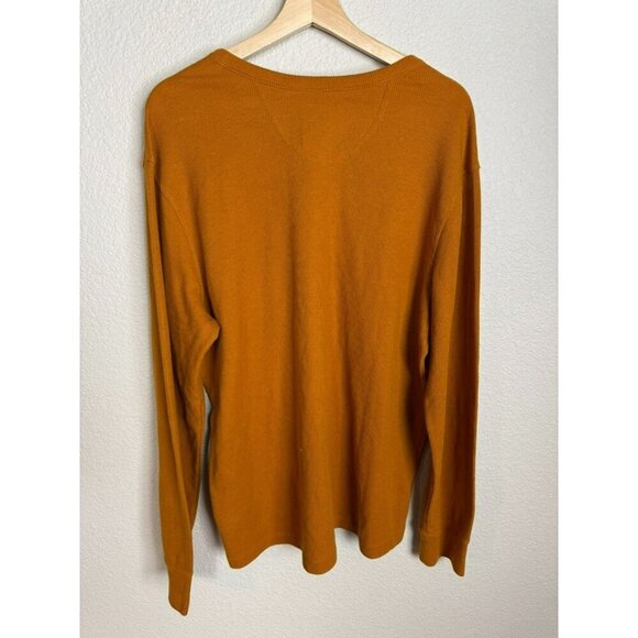 Men's Goodfellow Henley Thermal Top Shirt Size XL Rust Orange Outdoor - Picture 6 of 8